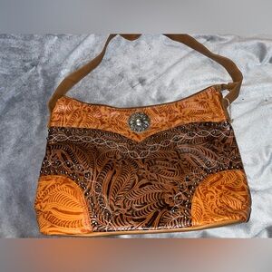 Elegant Brown and Tan Canyon Sky Shoulder Bag